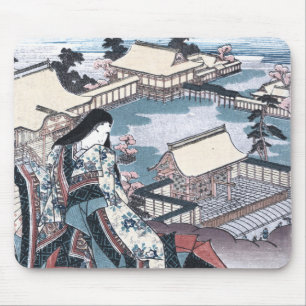 Japanese Ukiyo-e Print with a View of Kyoto Mouse Pad