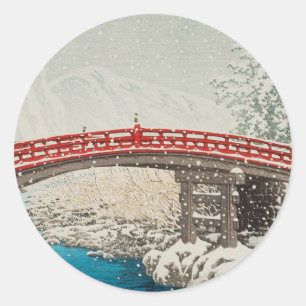 Japanese Ukiyoe Art (Hasui Kawase) Classic Round Sticker