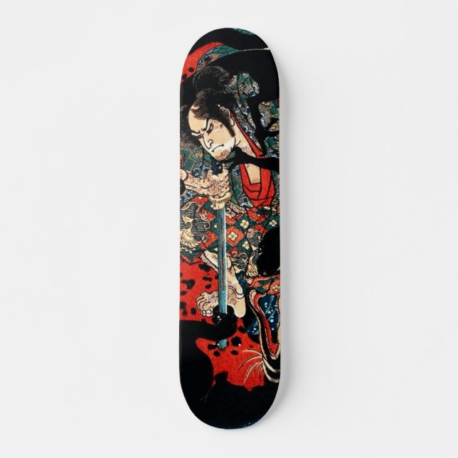Japanese ukiyoe art skateboard (Front)