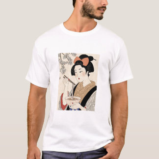 Japanese Ukiyoe Style Kimono Modern Girl T-Shirt