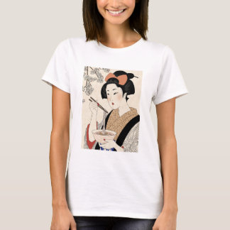 Japanese Ukiyoe Style Kimono Modern Girl T-Shirt