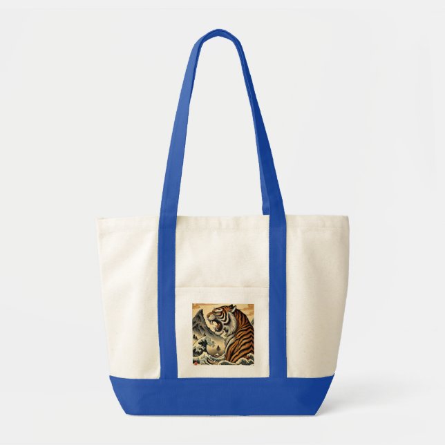 Japanese ukiyoe tiger dragon Japan Tote Bag (Front)