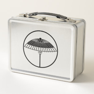 Japanese umbrella in a threadlike ring metal lunch box
