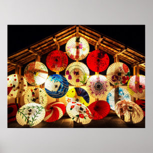 Japanese umbrella poster