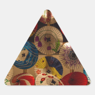 Japanese Umbrellas Japanese Style Triangle Sticker