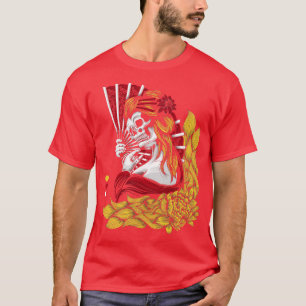 Japanese Undead Skeleton Geisha Lotus Demon Art St T-Shirt