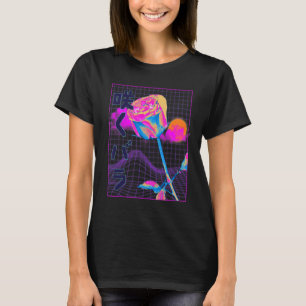 Japanese Vaporwave Aesthetic Red Rose Plant Flower T-Shirt