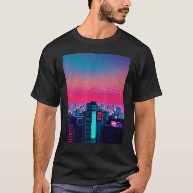 Japanese Vaporwave Asian Inspired 80's retro T-Shirt (Front)