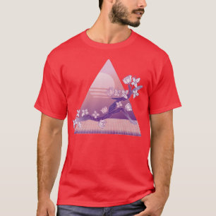 Japanese Vaporwave Cherry Blossom Branch Sakura Su T-Shirt