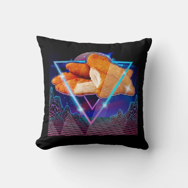 Japanese Vaporwave Nug Life Chicken Nuggets Cushion (Front)