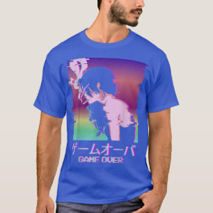 Japanese Vaporwave Sad Anime Girl Game Over Indie T-Shirt