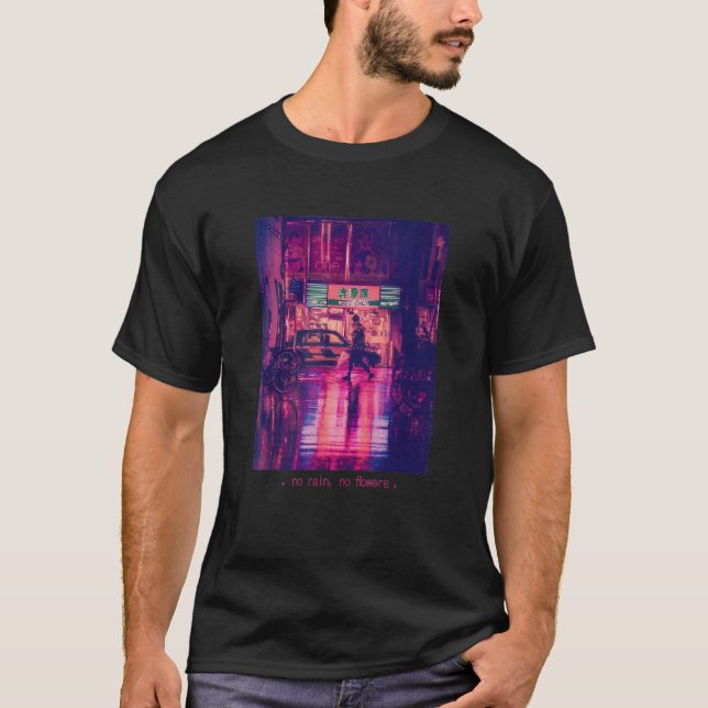 Japanese Vaporwave Vibes Retro Japan Aesthetic Str T-Shirt (Front)