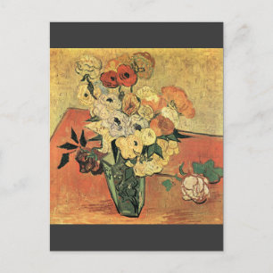 Japanese vase, roses and anemones by Van Gogh Postcard