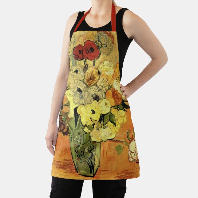 Japanese Vase, Roses, Anemones by Vincent van Gogh Apron (Insitu)