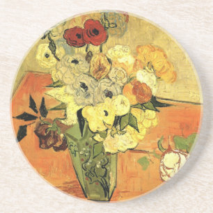 Japanese Vase, Roses, Anemones by Vincent van Gogh Coaster