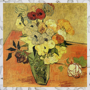 Japanese Vase, Roses, Anemones by Vincent van Gogh Jigsaw Puzzle