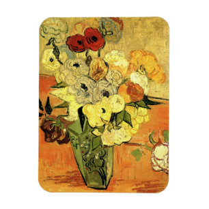 Japanese Vase, Roses, Anemones by Vincent van Gogh Magnet