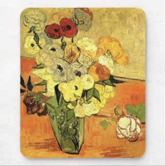 Japanese Vase, Roses, Anemones by Vincent van Gogh Mouse Pad