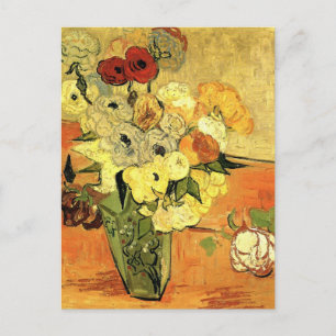 Japanese Vase, Roses, Anemones by Vincent van Gogh Postcard