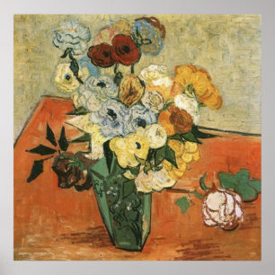 Japanese Vase with Roses by Vincent van Gogh Poster