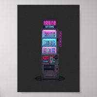 Japanese Vending Machine Cyberpunk Pixel Art