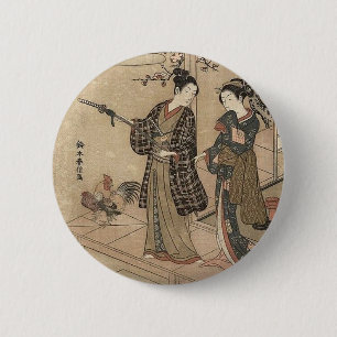 Japanese Vintage Beauty Geisha Lady Woman Maiko 6 Cm Round Badge