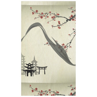 Japanese,vintage,cherry blossom,water colour,art, tablecloth