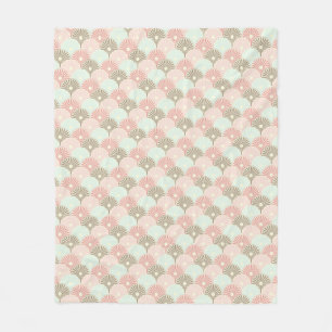 Japanese vintage pattern fleece blanket