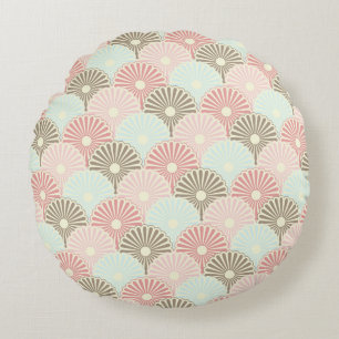 Japanese vintage pattern round cushion
