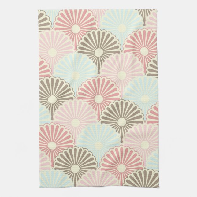 Japanese vintage pattern tea towel (Vertical)