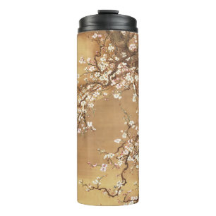 Japanese vintage plum blossoms in moonlight thermal tumbler