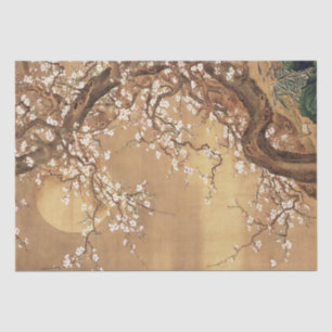 Japanese vintage plum blossoms in moonlight tissue paper