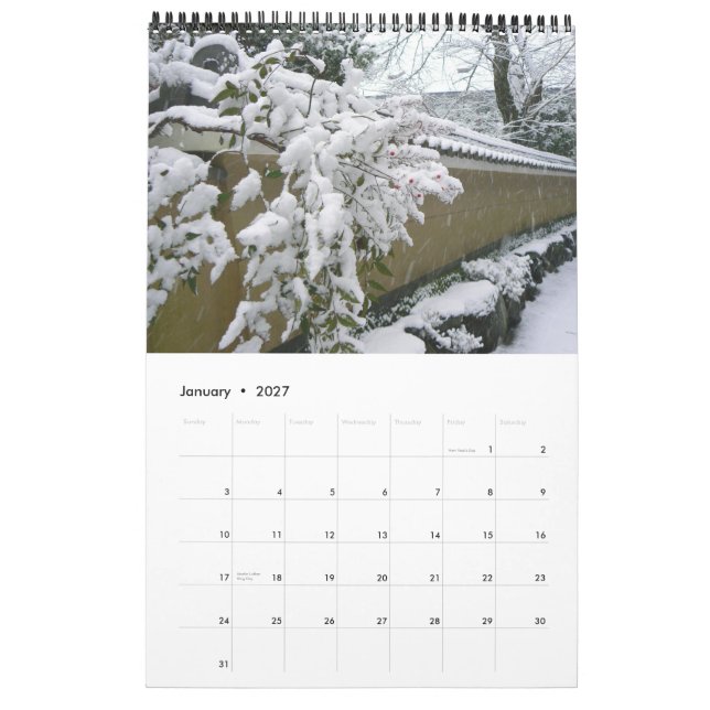 Japanese Walls Calendar (Jan 2027)
