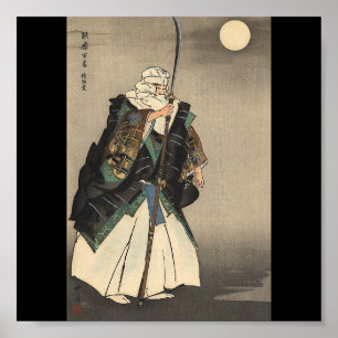 Japanese Warrior Painting. Circa 1922 Poster