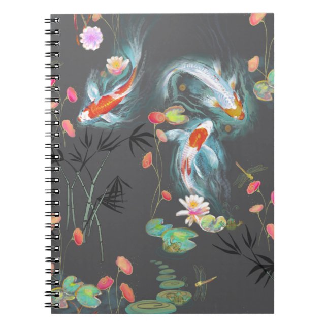 Japanese Water Garden Charcoal Notebook (Front)
