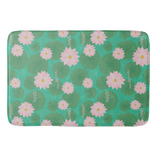 Japanese water lily pattern bath mat