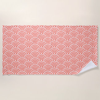 Japanese Water Wave  Beach Towel