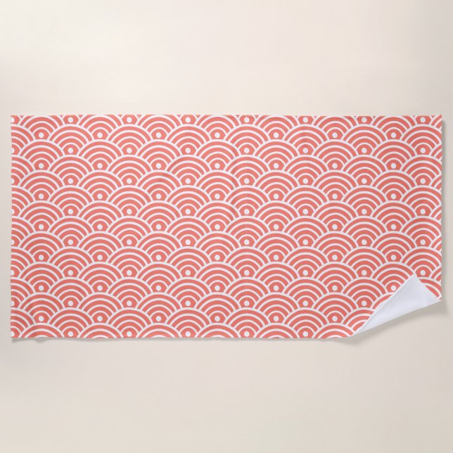 Japanese Water Wave  Beach Towel (Front)