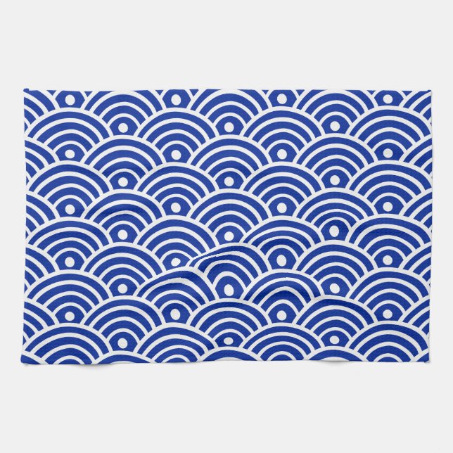 Japanese Water Wave  Tea Towel (Horizontal)