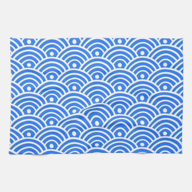 Japanese Water Wave  Tea Towel (Horizontal)