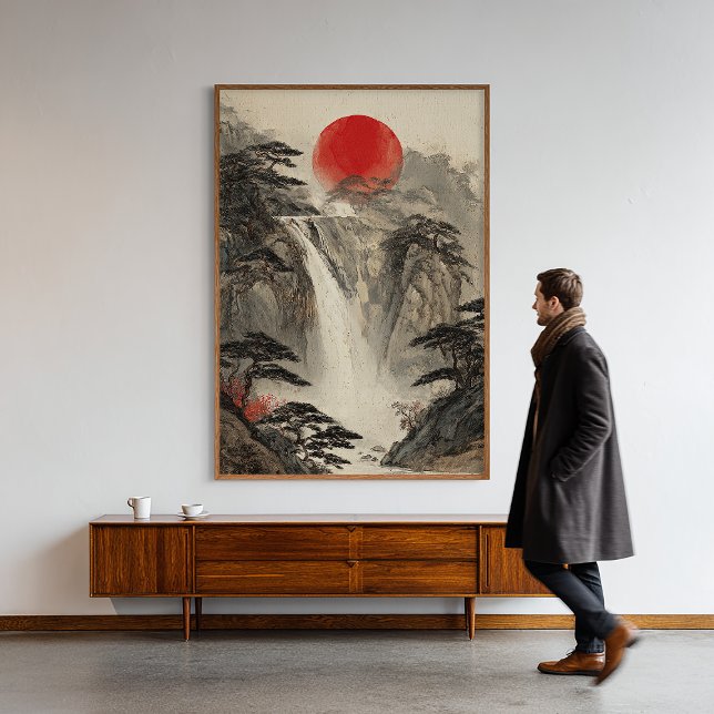 Japanese Waterfall Zen Art Print Wall Decor (Creator Uploaded)