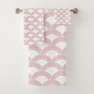 Japanese Wave Blush Glam #1 Bath Towel Set