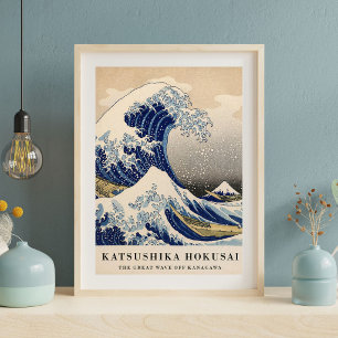 Japanese Wave Illustration   Great Wave Artwork Poster