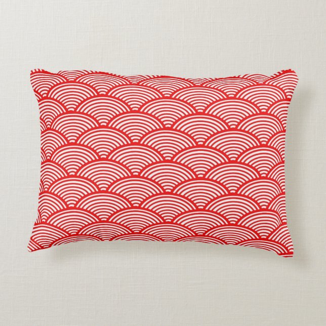 Japanese Wave Pattern Decorative Cushion (Back)