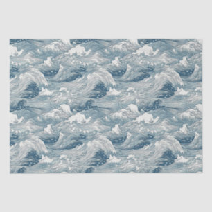 Japanese Wave Pattern Design for Wrapping Paper