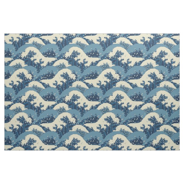 Japanese wave pattern fabric (Yard)