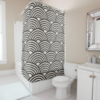 Japanese Wave Seigaiha Black And Cream White