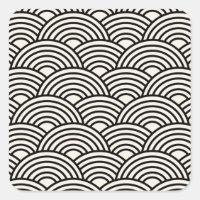 Japanese Wave Seigaiha Black And Cream White