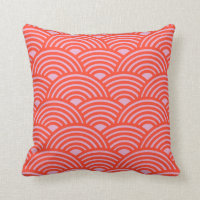 Japanese Wave Seigaiha Pattern Pink Red