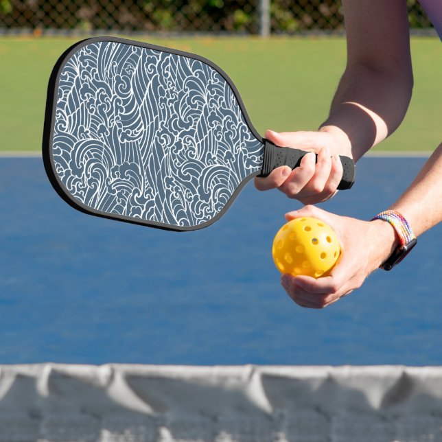 Japanese Wave Style Pattern Pickleball Paddle (Insitu)